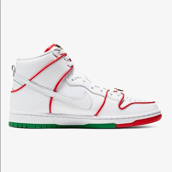 Nike Sb Dunk High Premium QS P-Rod Mexican Boxing Gloves - CT6680 100 - Picture 3 of 3